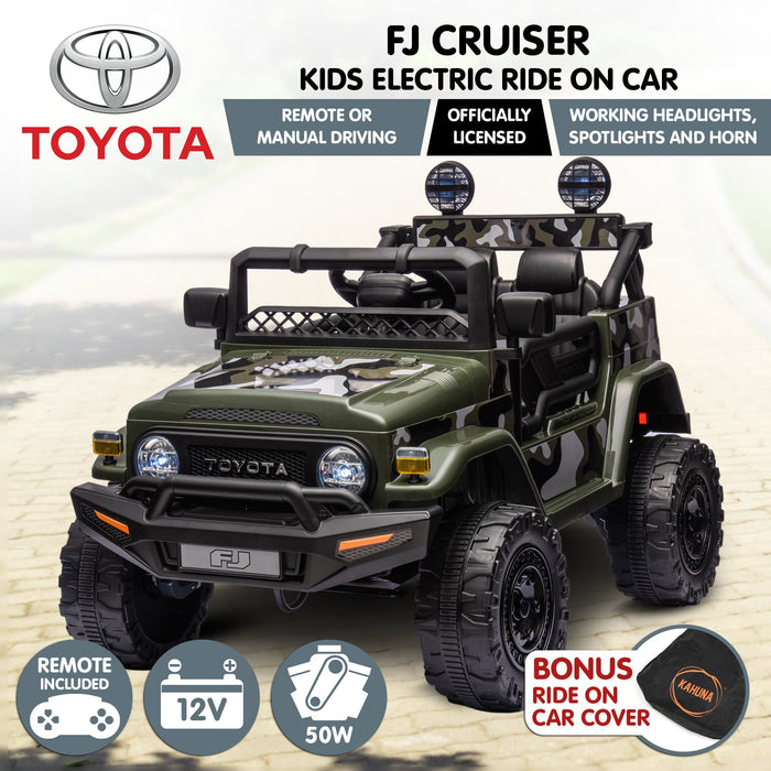 Officially Licensed Toyota FJ Cruiser Jeep Kids Ride On Car with Remote Control | Camoflauge