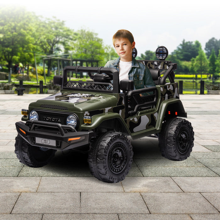 Officially Licensed Toyota FJ Cruiser Jeep Kids Ride On Car with Remote Control | Camoflauge
