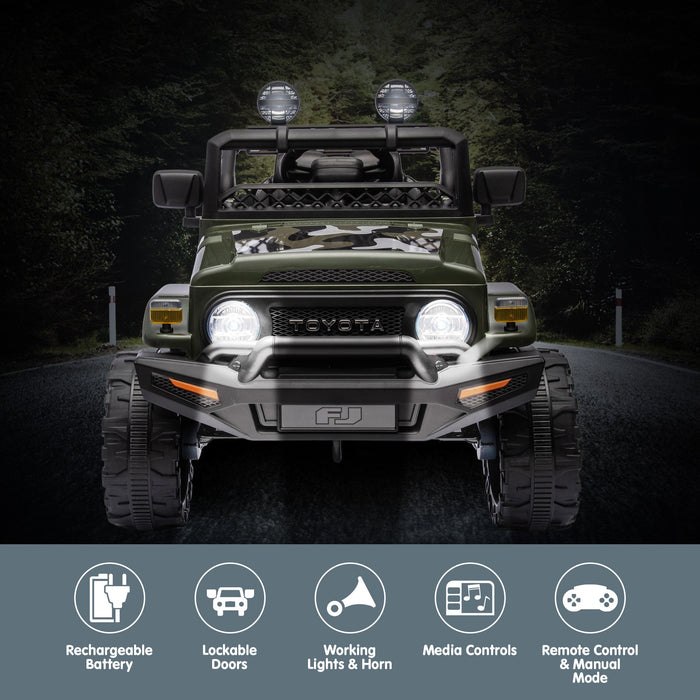 Officially Licensed Toyota FJ Cruiser Jeep Kids Ride On Car with Remote Control | Camoflauge