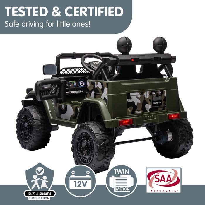 Officially Licensed Toyota FJ Cruiser Jeep Kids Ride On Car with Remote Control | Camoflauge