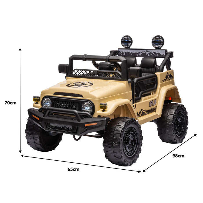 Officially Licensed Toyota FJ Cruiser Jeep Kids Ride On Car with Remote Control | British Khaki