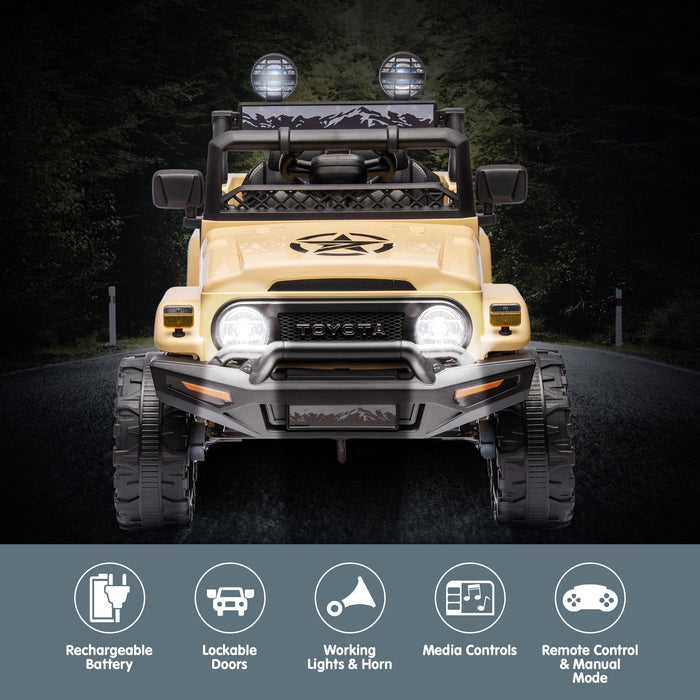 Officially Licensed Toyota FJ Cruiser Jeep Kids Ride On Car with Remote Control | British Khaki