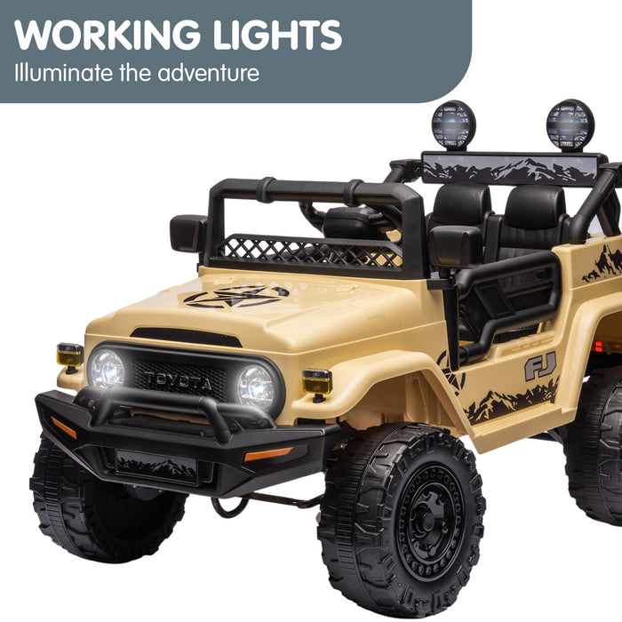 Officially Licensed Toyota FJ Cruiser Jeep Kids Ride On Car with Remote Control | British Khaki