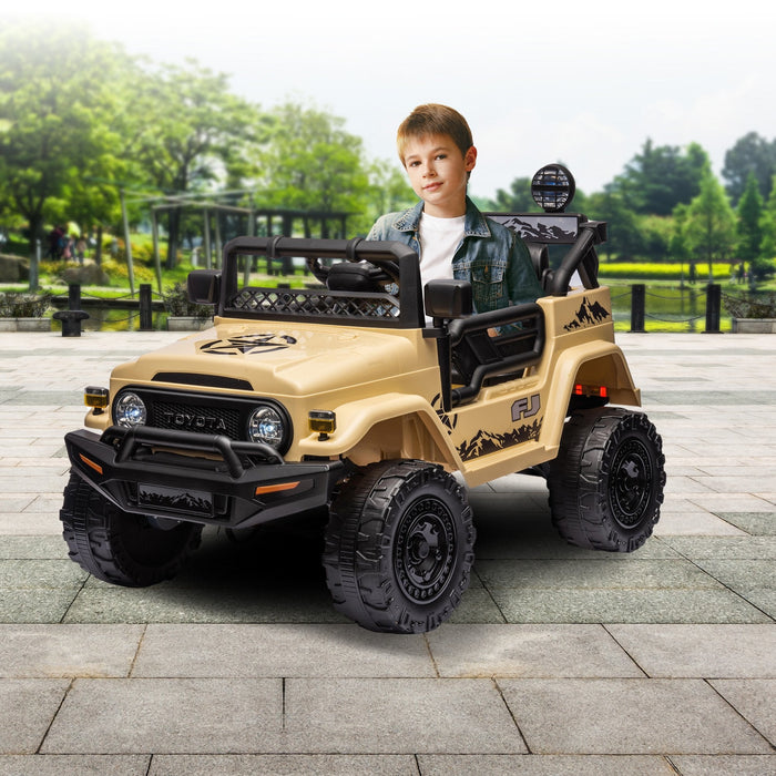Officially Licensed Toyota FJ Cruiser Jeep Kids Ride On Car with Remote Control | British Khaki