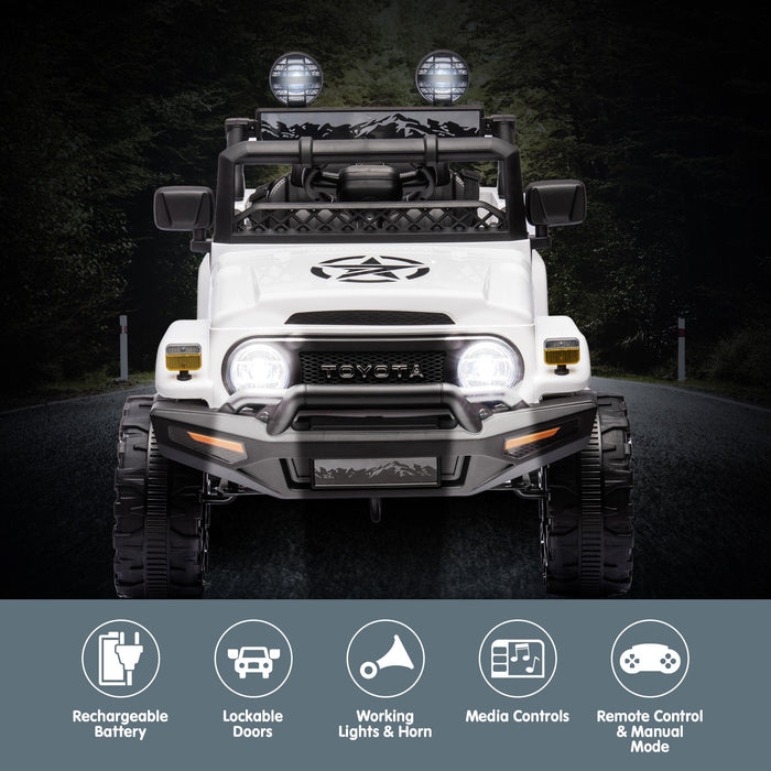 Officially Licensed Toyota FJ Cruiser Jeep Kids Ride On Car with Remote Control | Blizzard White