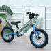 Track Star Deluxe 12 Inch Kids Balance Bike | Aluminium Silver & Blue