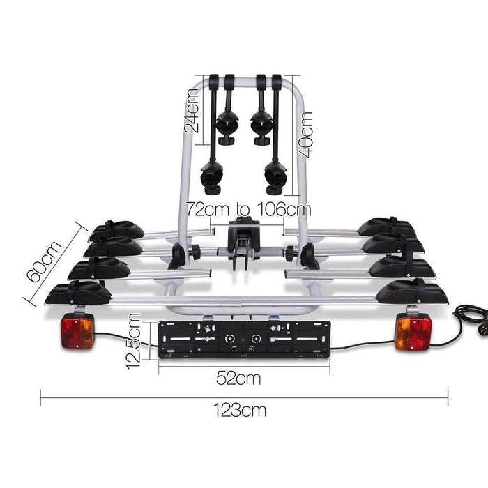 Stand Tall Tow Ball Car Mount Bicycle Carrier | Black & Silver