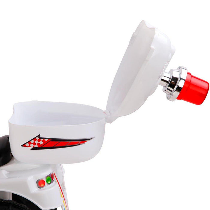 Police Inspired Kids Ride On Motorcycle | White