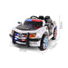 Police Inspired Kids Ride On Car with Remote Control | White/Black