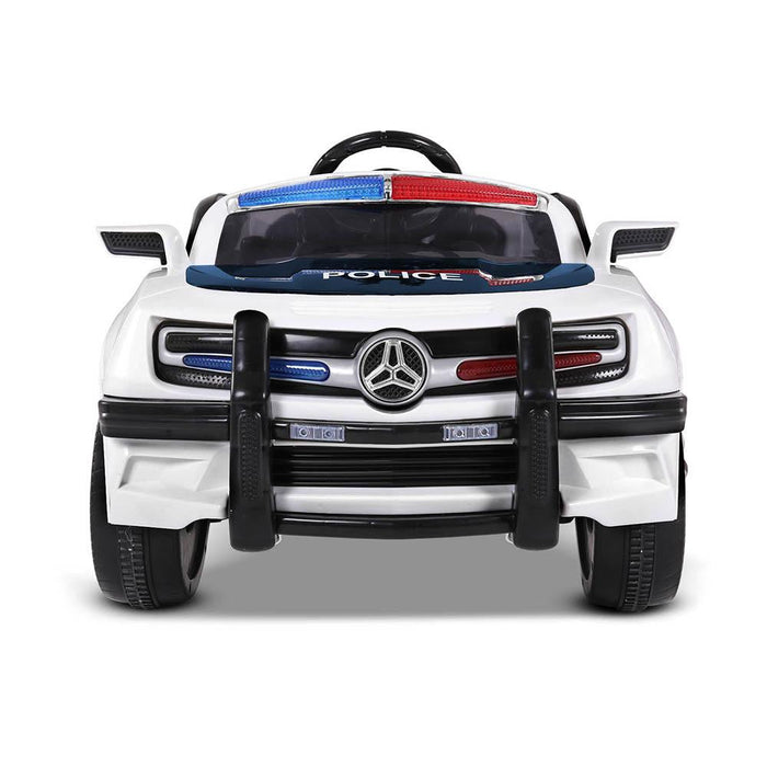 Police Inspired Kids Ride On Car with Remote Control | White/Black