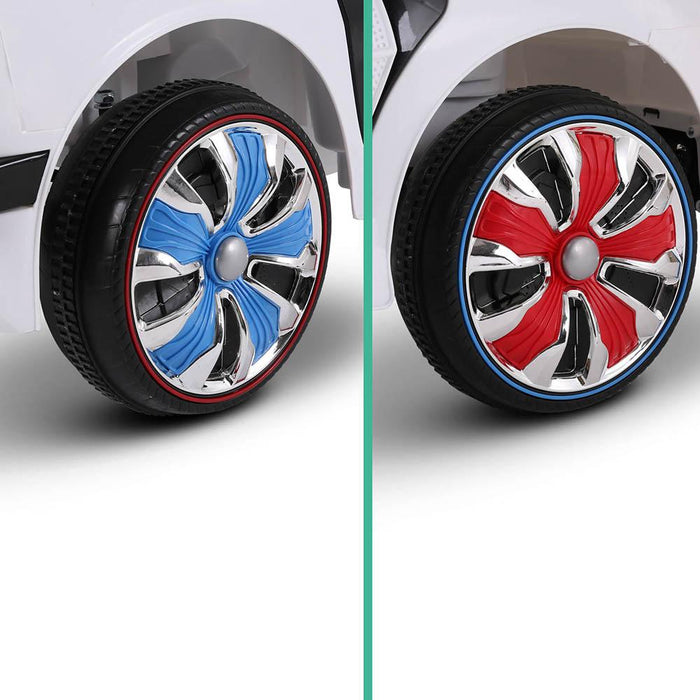 Police Inspired Kids Ride On Car with Remote Control | White/Black