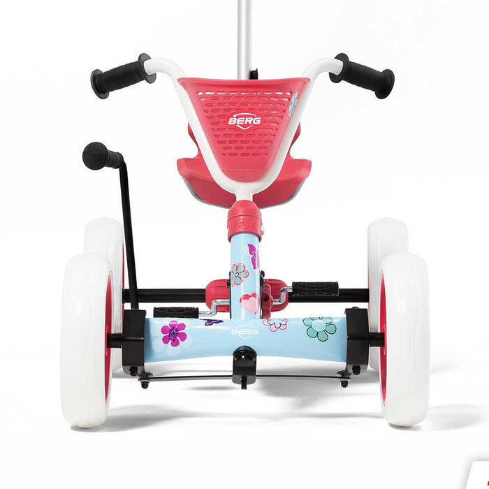 Berg Buzzy 2-in-1 Kids Push & Pedal Powered Go Kart with Basket & Stickers | Bloom