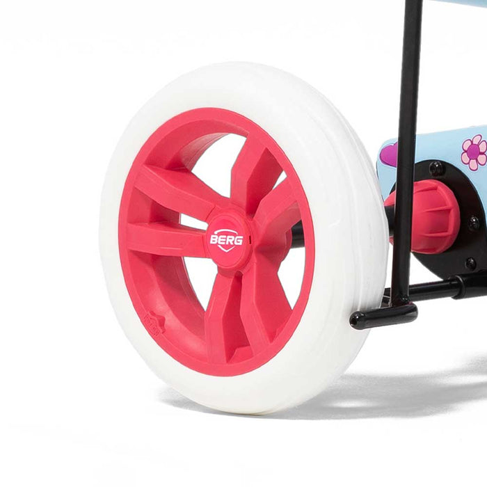 Berg Buzzy 2-in-1 Kids Push & Pedal Powered Go Kart with Basket & Stickers | Bloom