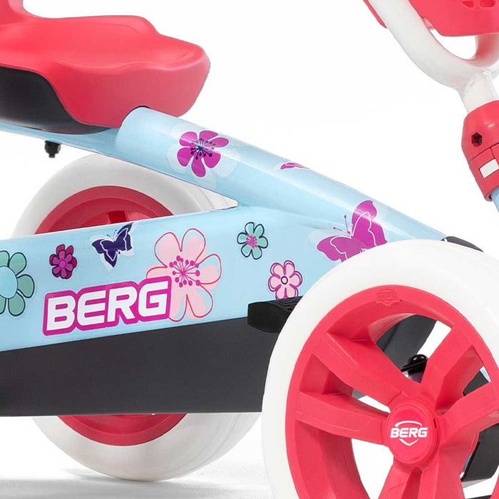 Berg Buzzy 2-in-1 Kids Push & Pedal Powered Go Kart with Basket & Stickers | Bloom