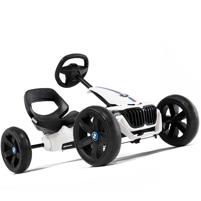 Berg Reppy Officially Licensed BMW Kids Pedal Powered Go Kart | White with BMW Stripes