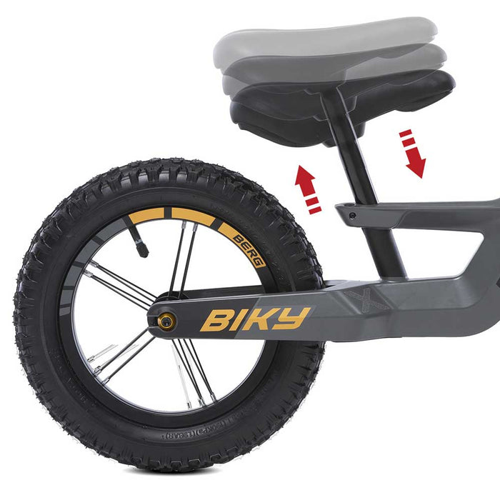 Berg Biky Balance Bike with Off Road Tyres & Handbrake | Goosey Grey