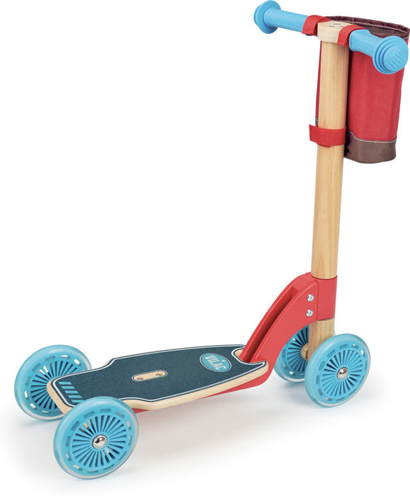 Kids Retro Wooden Scooter | Rouge/Bleu (Red/Blue)