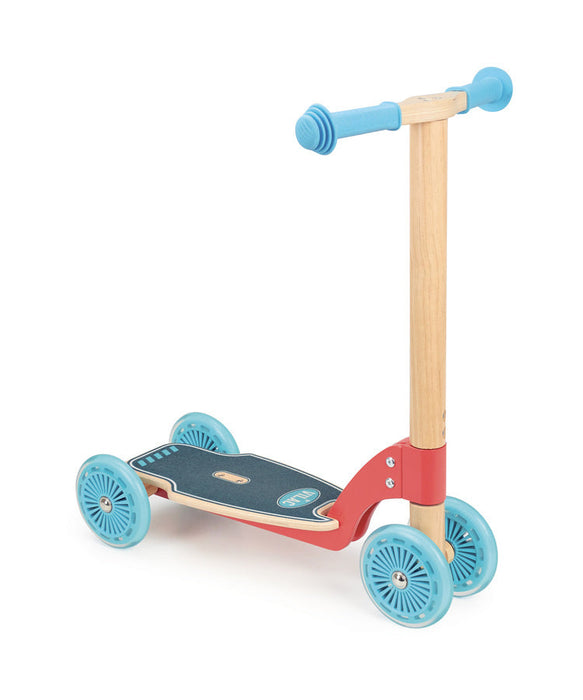 Kids Retro Wooden Scooter | Rouge/Bleu (Red/Blue)