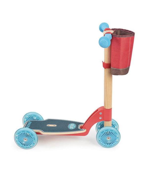 Kids Retro Wooden Scooter | Rouge/Bleu (Red/Blue)